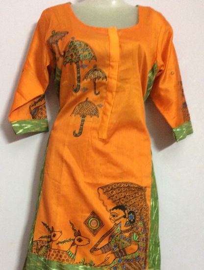 madhubani painting design on kurti