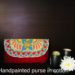 Handpainted Leather Purse Double Pocket